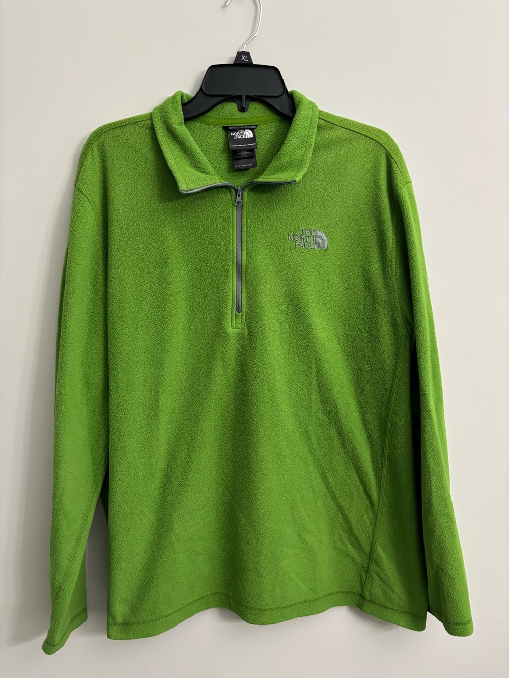 The North Face Men's Lime Green Half-Zip Fleece Pullover